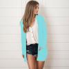 Amaon Women's Solid Color Long Sleeve Cardigan Fashion Temperament Loose Comfortable Cardigan Knit Long (Sky Blue, L) view 3