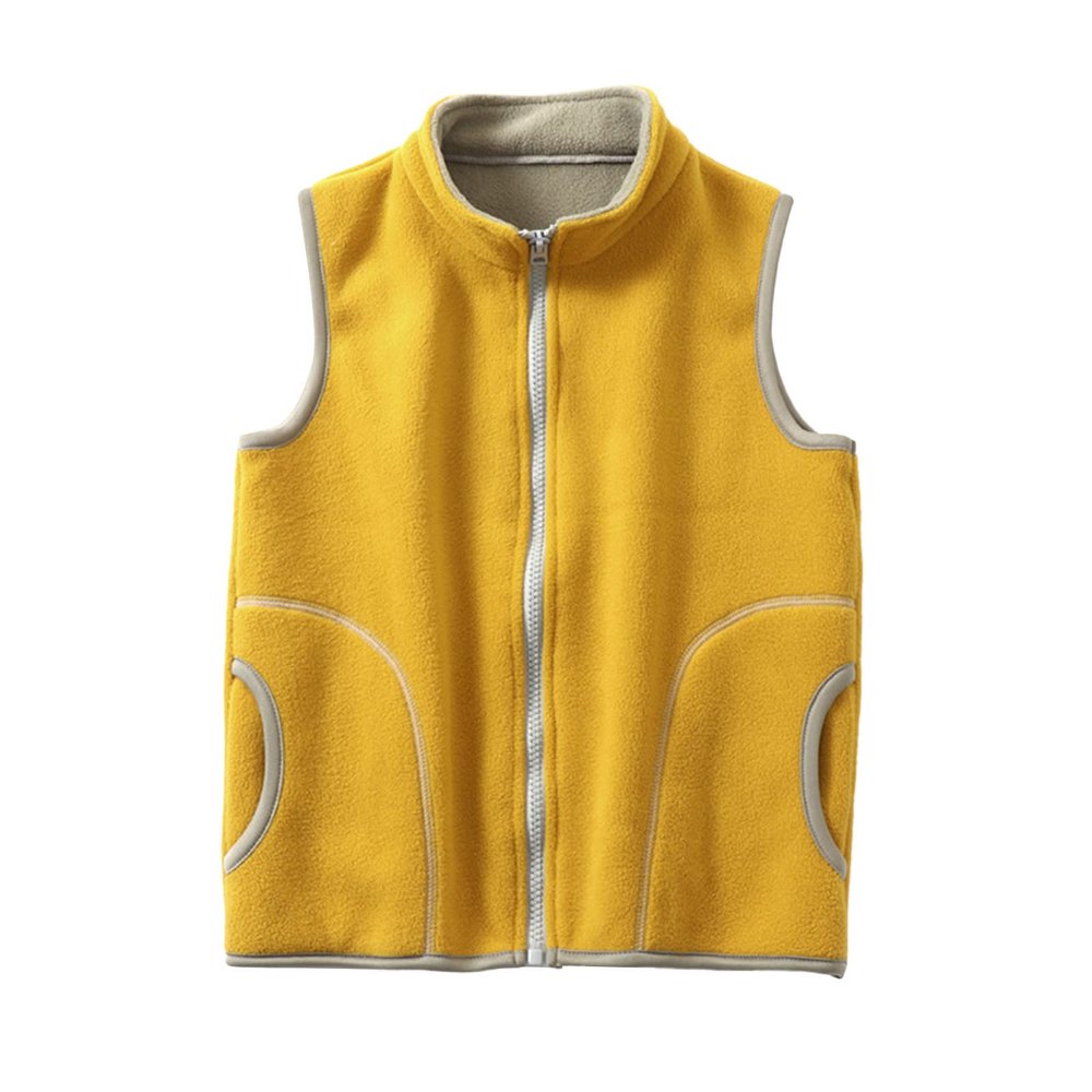 Betadog Little Boys Fleece Lined Vest Cute Cartoon Patterns Zipper Closure Sleeveless Jacket Thick (Yellow, 3-4 Years)