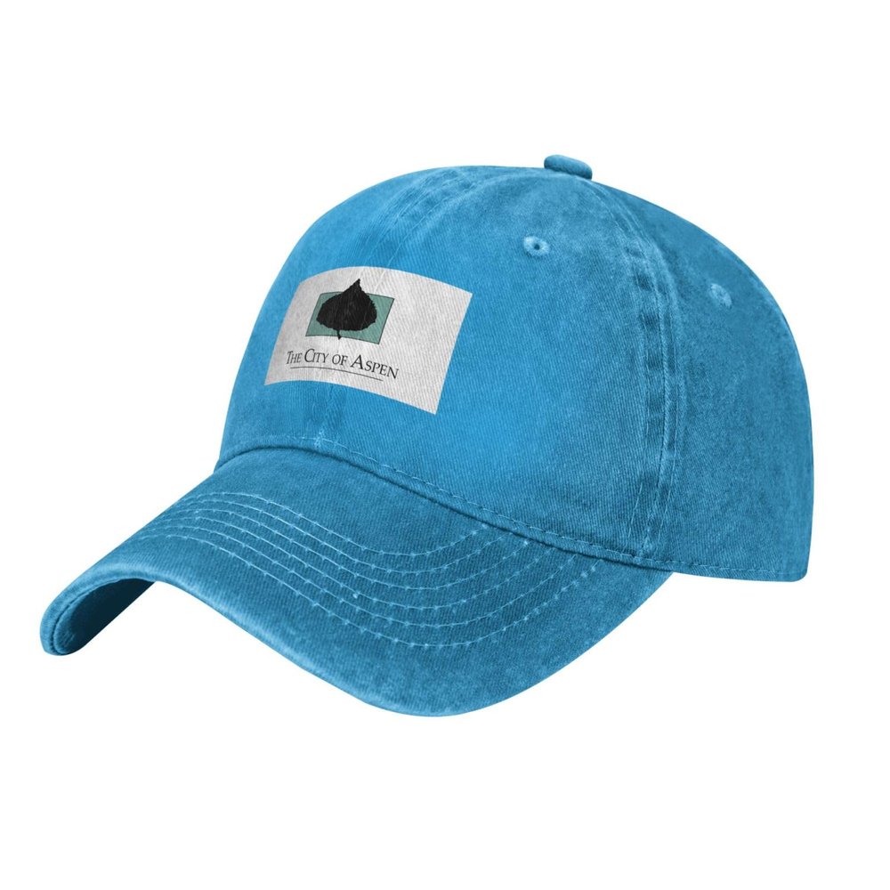 BASTU Flag of Aspen, Colorado Baseball Cap for Men Women Hats Denim Trucker Caps Dad Hat, Blue
