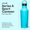 Corkcicle Sport Canteen - Keeps Drinks Cold 25 Hours - Stainless Steel Water Bottle - Triple-Insulated - Spill-Proof - Summer Drinkware Gift - Keeps Drinks Ice Cold - 32 oz - Capri Blue view 2