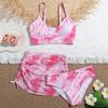 Betadog Teen Girls' Swimsuits 3 Pcs V-Neck Bikini Adjustable Shoulder Straps Swimsuit Kids Bikini (Pink, 13-14 Years) view 3