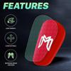 MediCaptain MiniGuards - Mini Shin Guards for Soccer Players - Tiny Shin Pads for Men, Women, Teens - Miniature Shin Guards 3.9 x 2.4 inch - Perfect for High Level Soccer Athletes (Red) view 3