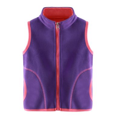 Betadog Boys Girls Polar Fleece Vest Jacket Ligntweight Coat Zipper Closure Sleeveless Fashion (Purple, 3-4 Years)