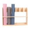 Vibeo Yoga Mat Holder Workout Equipment Bin for Yoga Mats, Wood Tall Storage Basket to Save Floor Space, Yoga Mat Holder for School Office Yoga Pilates Room view 1