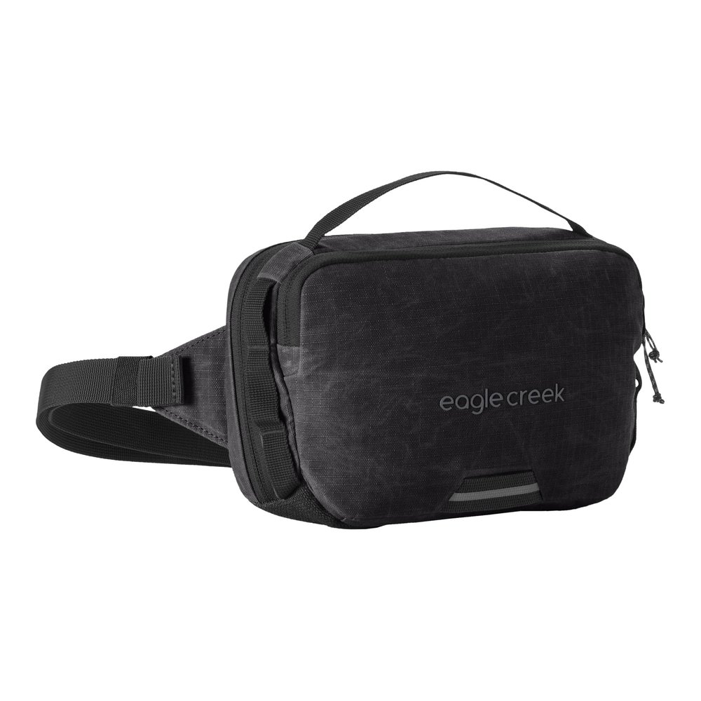 Eagle Creek Explore Hip Pack - Accordian-Style Multipocket Cross-Body or Hip Pack With Breathable & Cushioned Back Panel - Travel Accessories - Black