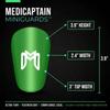 MediCaptain MiniGuards - Mini Shin Guards for Soccer Players - Tiny Shin Pads for Men, Women, Teens - Miniature Shin Guards 3.9 x 2.4 inch - Perfect for High Level Soccer Athletes (Green) view 3