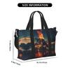 SSIMOO Volcano Print Portable Travel Duffel Bag,Ideal For Business And Private Travel, Black view 2