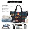SSIMOO Volcano Print Portable Travel Duffel Bag,Ideal For Business And Private Travel, Black view 4
