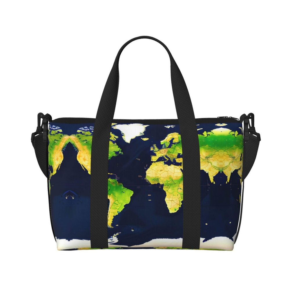 World Map Print Versatile Travel Duffel Bag,The Companion For Business And Personal Trips