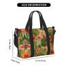 SSIMOO Beauty Flowers Print Portable Travel Duffel Bag,Ideal For Business And Private Travel, Black view 2