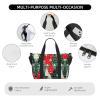 SSIMOO Christmas Trees Print Portable Travel Duffel Bag,Ideal For Business And Private Travel, Black view 3