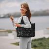 Black Round Dot Print Portable Travel Duffel Bag,Ideal For Business And Private Travel view 2