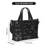 Black Round Dot Print Portable Travel Duffel Bag,Ideal For Business And Private Travel view 3