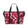 SSIMOO Red Rose Petals Print Portable Travel Duffel Bag,Ideal For Business And Private Travel, Black view 1