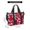 SSIMOO Red Rose Petals Print Portable Travel Duffel Bag,Ideal For Business And Private Travel, Black view 2