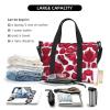 SSIMOO Red Rose Petals Print Portable Travel Duffel Bag,Ideal For Business And Private Travel, Black view 4