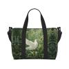 SSIMOO Grass And Dove Print Portable Travel Duffel Bag,Ideal For Business And Private Travel, Black view 1