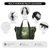 SSIMOO Grass And Dove Print Portable Travel Duffel Bag,Ideal For Business And Private Travel, Black view 3