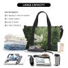 SSIMOO Grass And Dove Print Portable Travel Duffel Bag,Ideal For Business And Private Travel, Black view 4