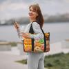 SSIMOO Doughnut Print Versatile Travel Duffel Bag,The Companion For Business And Personal Trips, Black view 2