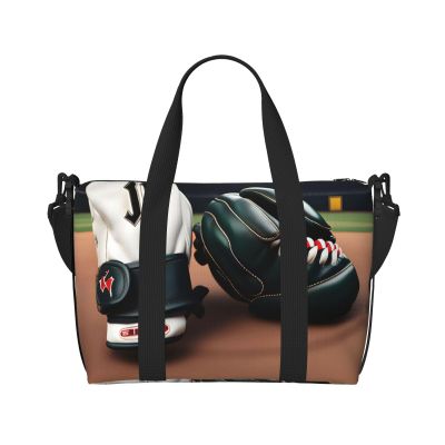 SSIMOO Baseball And Gloves Print Versatile Travel Duffel Bag,The Companion For Business And Personal Trips, Black