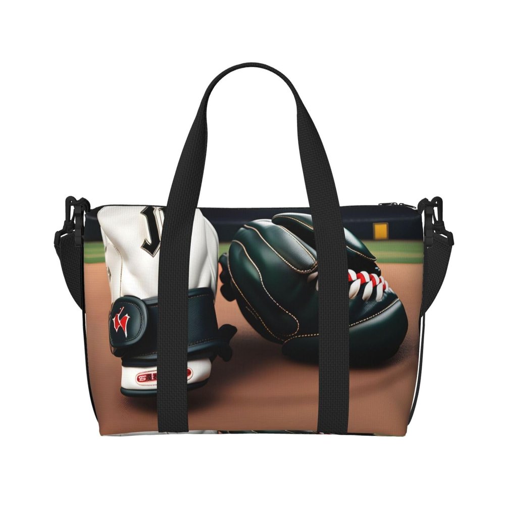 SSIMOO Baseball And Gloves Print Versatile Travel Duffel Bag,The Companion For Business And Personal Trips, Black