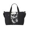 FRESQA Horror Ghost Skull Print Versatile Travel Gym Carry Bag,Ideal For Business,Sports,Weekend Stays, Black view 1