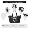 FRESQA Horror Ghost Skull Print Versatile Travel Gym Carry Bag,Ideal For Business,Sports,Weekend Stays, Black view 3