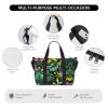 Tropical Leaves With Flowers Print Versatile Travel Gym Carry Bag,Ideal For Business,Sports,Weekend Stays view 4