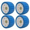 4Pcs Trailer Wobble Rollers High Temp Poly Ribbed Wobble Roller for Boats Trailers 125 X 73 X 30mm Trailer Wobble Rollers (Blue) view 1