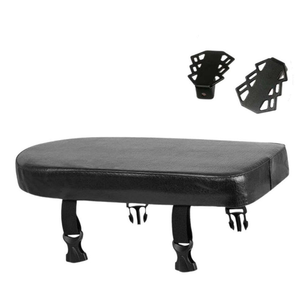 Aosekaa Bicycle Rear Seat Cushion Passenger Back Seat Pad Convenient Replacement Practical Soft Pad with Foldable Footrests, Black