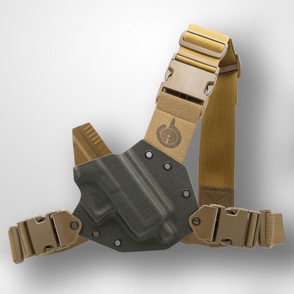 Kenai Chest Holster for a Glock 20 Gen5 (MAS Grey/Coyote) (Left)