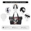 Floral Skull Print Portable Travel Duffel Bag,Ideal For Business And Private Travel view 3