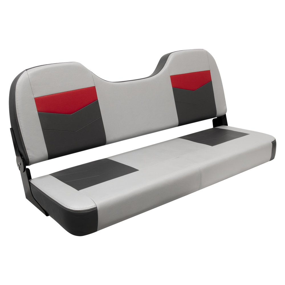 Wise 3348-1881 Pro Angler Tour Series Bass Boat 48" Fold Down Bench Seat, Marble/Regal Red/Charcoal