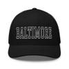 RIVEMUG NG Baltimore Embroidered Curved Bill Trucker Hat Mid Crown Adjustable Baseball Cap Gifts for Men Women Black view 2