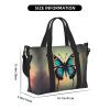 SSIMOO Hand Drawn Color Butterfly 2 Print Portable Travel Duffel Bag,Ideal For Business And Private Travel, Black view 2