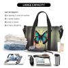 SSIMOO Hand Drawn Color Butterfly 2 Print Portable Travel Duffel Bag,Ideal For Business And Private Travel, Black view 4