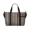 SSIMOO Brown Stripe Print Versatile Travel Duffel Bag,The Companion For Business And Personal Trips, Black view 1