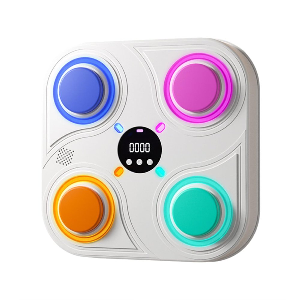 Music Boxing Machine for Kids | Electronic Wall Mounted Punching Pad | Light Modes & Gloves, Adjustable Speed for Adults, Children, Beginners Music Boxing Game for Kids (White)