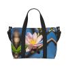 SSIMOO Red Almond Blossom Print Versatile Travel Duffel Bag,The Companion For Business And Personal Trips, Black view 1