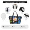 SSIMOO Red Almond Blossom Print Versatile Travel Duffel Bag,The Companion For Business And Personal Trips, Black view 3