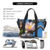 SSIMOO Red Almond Blossom Print Versatile Travel Duffel Bag,The Companion For Business And Personal Trips, Black view 4