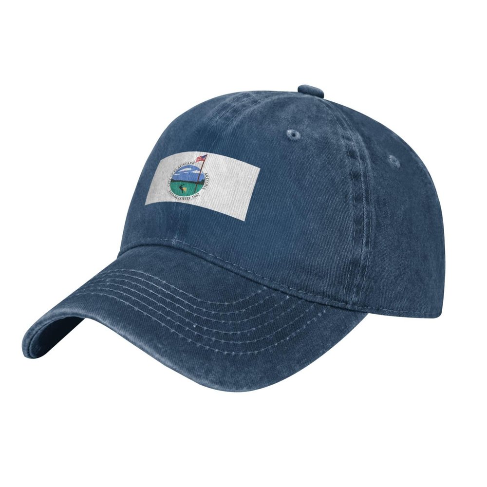 BASTU Flag of Flagstaff, Arizona Baseball Cap for Men Women Hats Denim Trucker Caps Dad Hat, Navy Blue