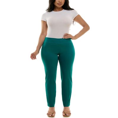 Zac & Rachel Women's Millennium Fabric - Slim Leg Pull-On Pant, Harbor Blue, 16W