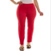 Zac & Rachel Women's Millennium Fabric - Slim Leg Pull-On Pant, Lipstick Red, 10 view 1