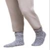 Barefoot Dreams CozyChic Heathered Socks, Slate Blue-White, Large/X-Large view 3