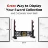 Logest Sword Stand - 4 Tier Options Available - Crafted Using Wood Katana Holder - Furnished in Black With a Gold Lions Head - Desirable Sword Display Gift Option - Sword Holder Katana Stand (3-Tier) view 2