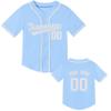 Kids Custom Baseball Jersey Personalized Baseball Shirt Sport Uniform for Boys Girls Custom Your Own Shirt Light Blue view 1