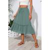 Witsmile Summer Skirts for Women 2026 Elastic Waist Floral Printed Midi Skirt with Pockets(Sage Green,2XL) view 3