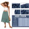Witsmile Summer Skirts for Women 2026 Elastic Waist Floral Printed Midi Skirt with Pockets(Sage Green,2XL) view 4